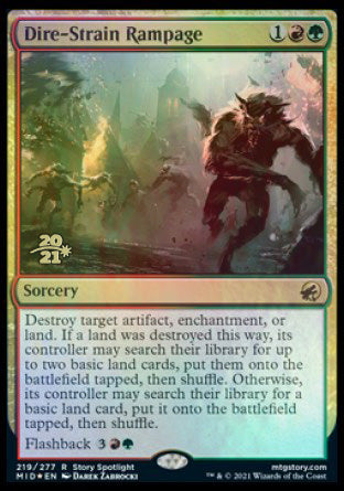 Dire-Strain Rampage [Innistrad: Midnight Hunt Prerelease Promos] MTG Single Magic: The Gathering | Red Claw Gaming