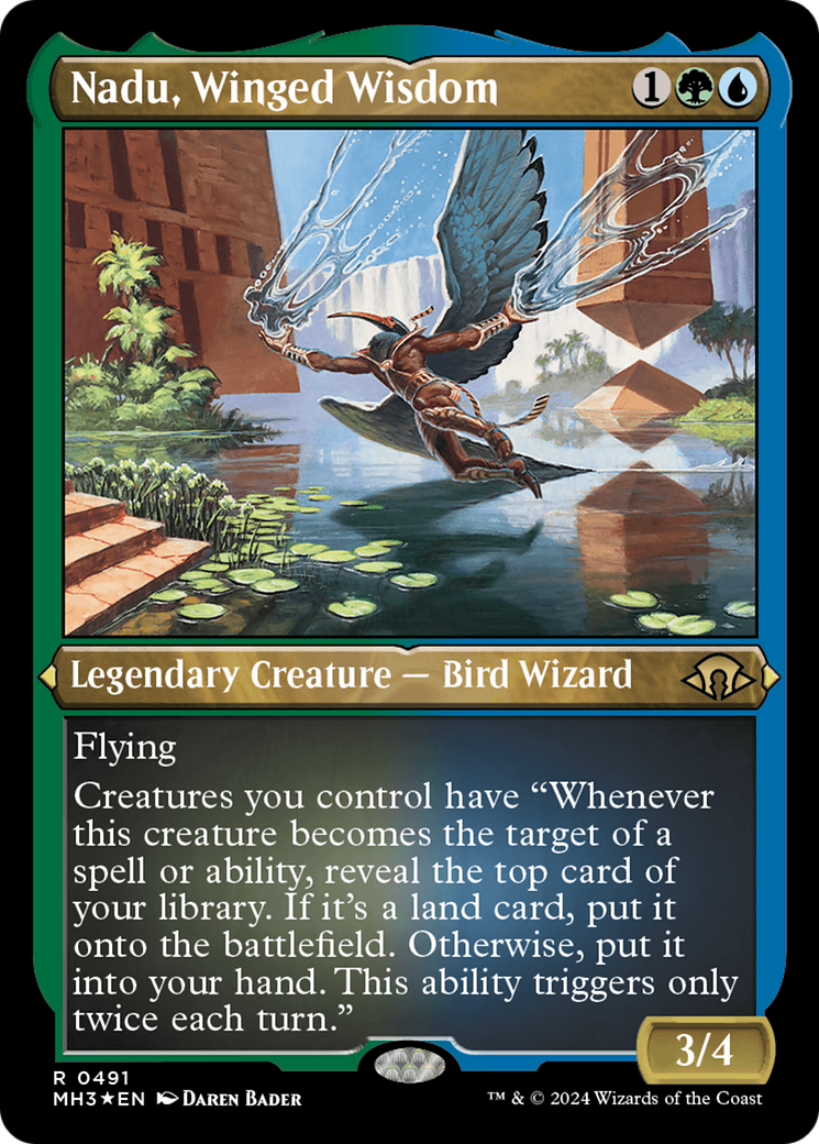Nadu, Winged Wisdom (Foil Etched) [Modern Horizons 3] MTG Single Magic: The Gathering | Red Claw Gaming