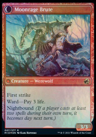 Brutal Cathar // Moonrage Brute [Innistrad: Midnight Hunt Prerelease Promos] MTG Single Magic: The Gathering | Red Claw Gaming