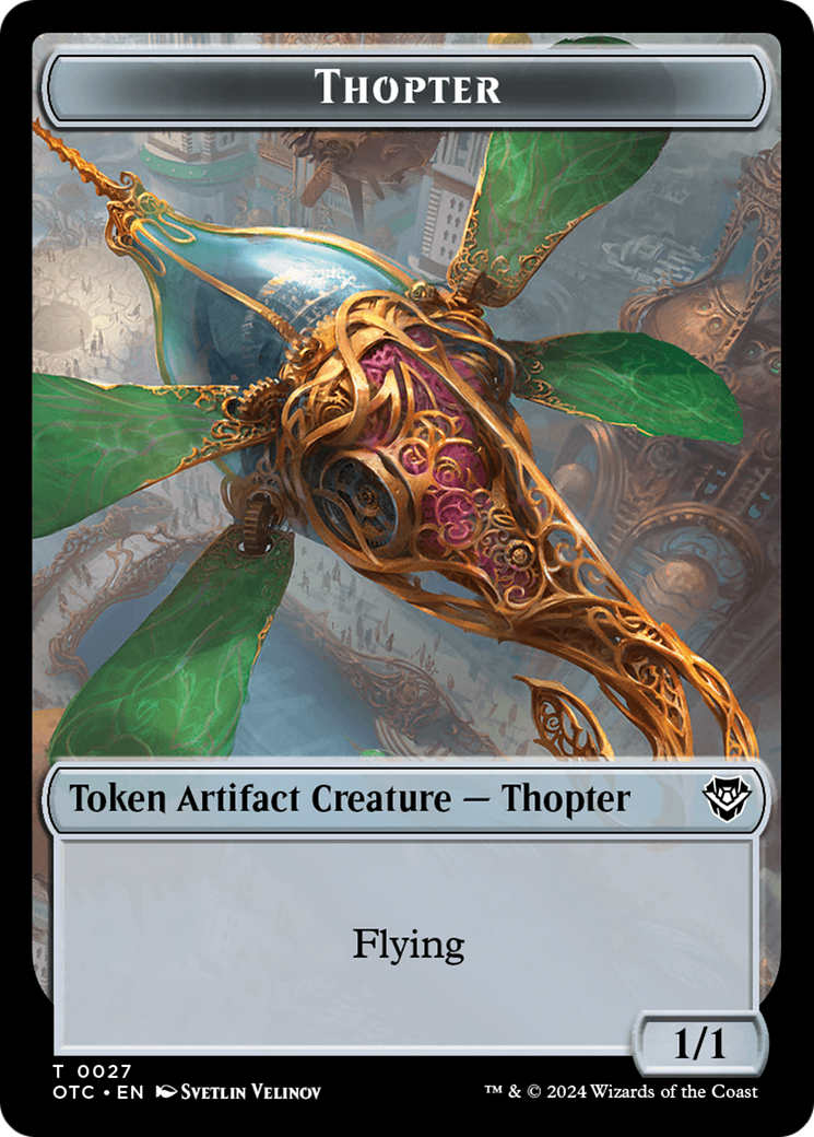 Thopter // Manifest Double-Sided Token [Outlaws of Thunder Junction Commander Tokens] MTG Single Magic: The Gathering | Red Claw Gaming