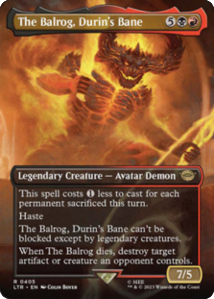 The Balrog, Durin's Bane (Borderless Alternate Art) [The Lord of the Rings: Tales of Middle-Earth] MTG Single Magic: The Gathering | Red Claw Gaming