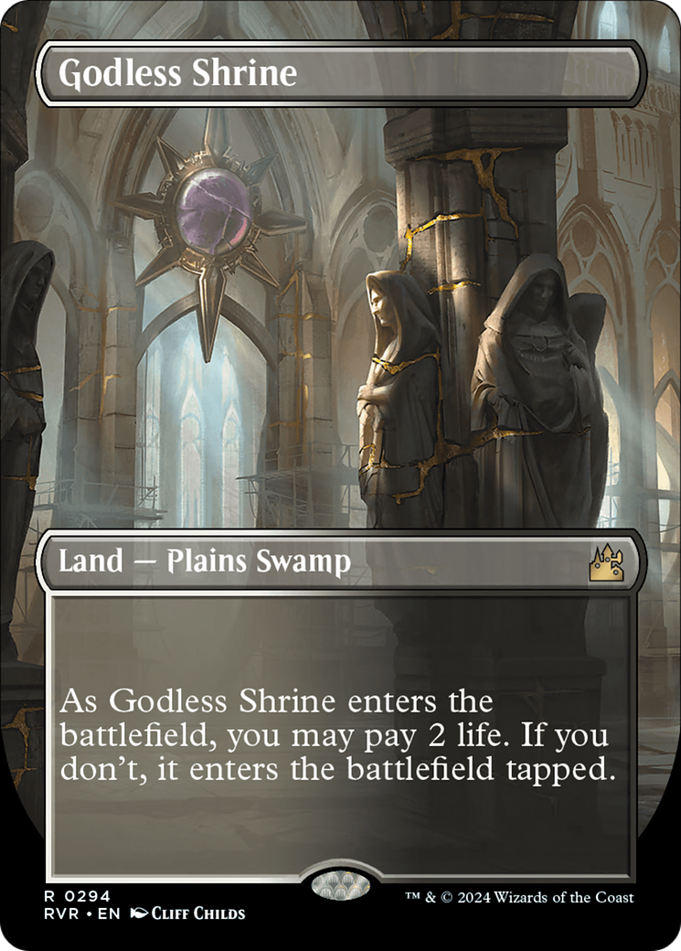 Godless Shrine (Borderless) [Ravnica Remastered] MTG Single Magic: The Gathering | Red Claw Gaming