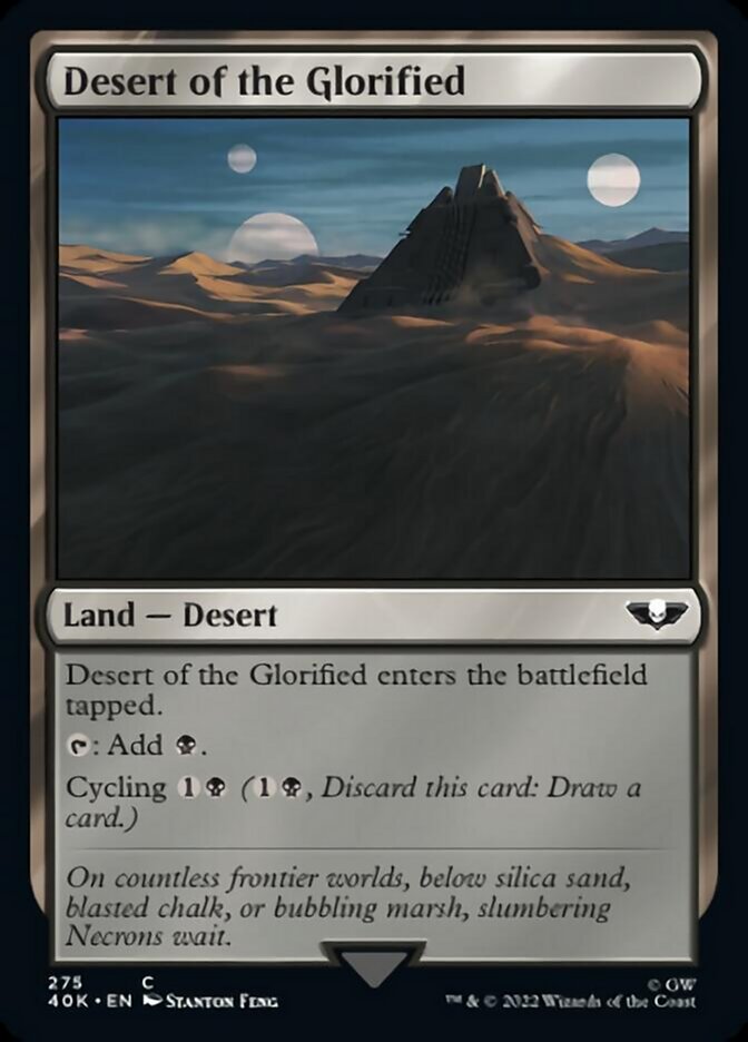 Desert of the Glorified (Surge Foil) [Warhammer 40,000] MTG Single Magic: The Gathering | Red Claw Gaming