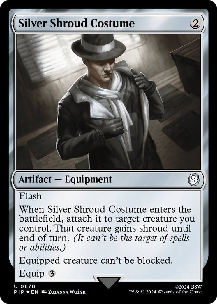 Silver Shroud Costume (Surge Foil) [Fallout] MTG Single Magic: The Gathering | Red Claw Gaming