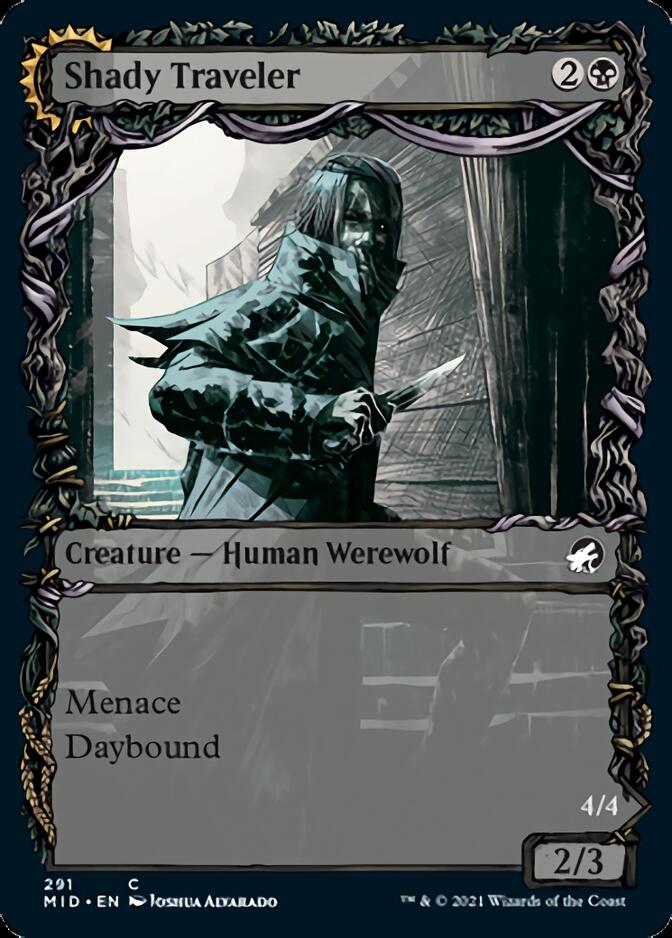 Shady Traveler // Stalking Predator (Showcase Equinox) [Innistrad: Midnight Hunt] MTG Single Magic: The Gathering | Red Claw Gaming