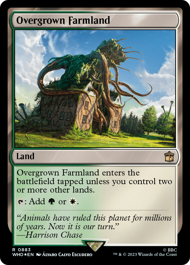 Overgrown Farmland (Surge Foil) [Doctor Who] MTG Single Magic: The Gathering | Red Claw Gaming