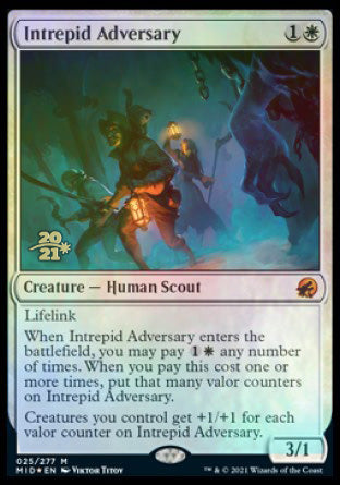 Intrepid Adversary [Innistrad: Midnight Hunt Prerelease Promos] MTG Single Magic: The Gathering | Red Claw Gaming