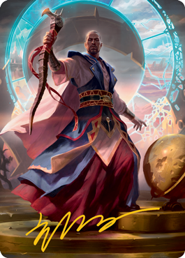 Teferi, Who Slows the Sunset Art Card (Gold-Stamped Signature) [Innistrad: Midnight Hunt Art Series] MTG Single Magic: The Gathering | Red Claw Gaming