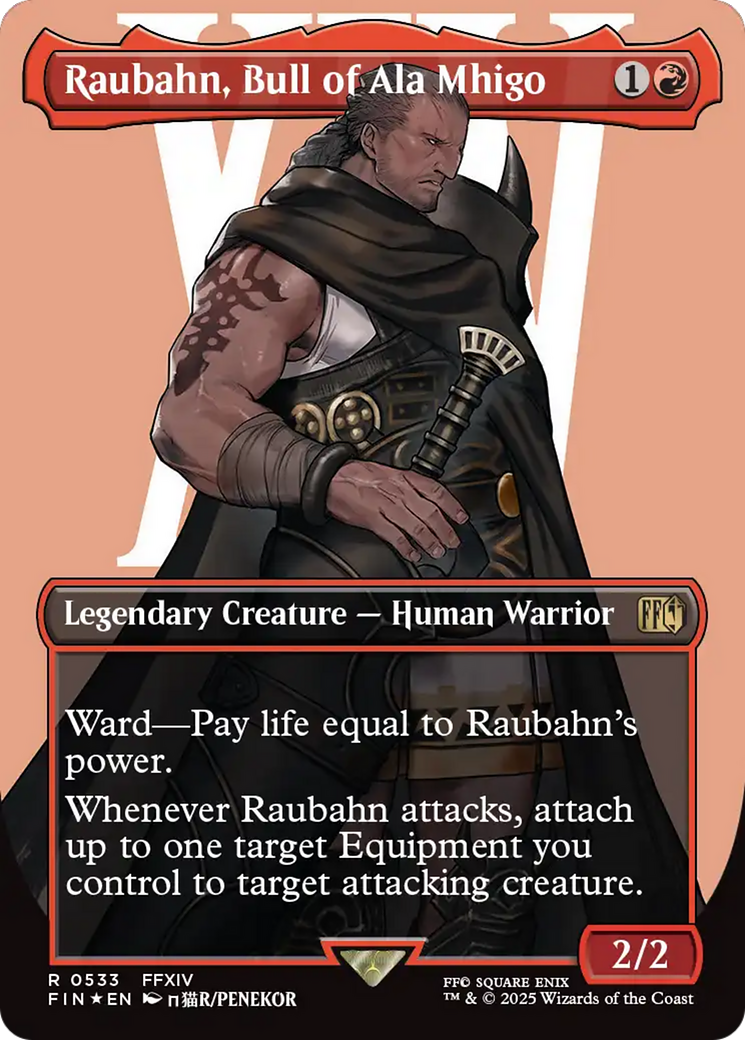 Raubahn, Bull of Ala Mhigo (Borderless) (Surge Foil) [FINAL FANTASY] MTG Single Magic: The Gathering | Red Claw Gaming