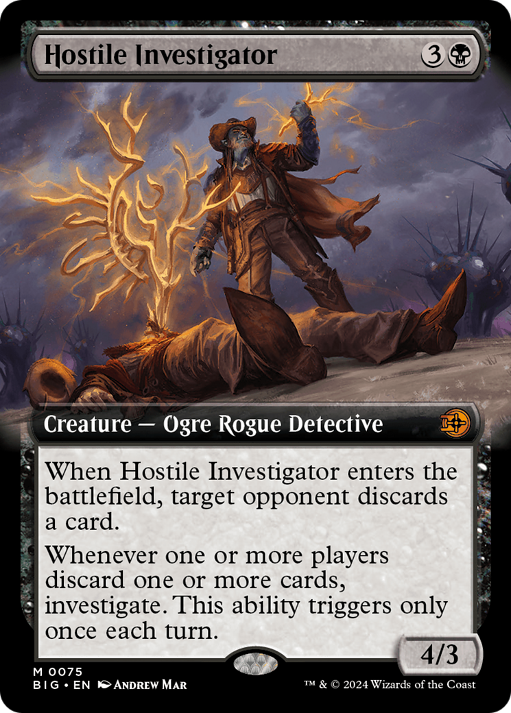 Hostile Investigator (Extended Art) [Outlaws of Thunder Junction: The Big Score] MTG Single Magic: The Gathering | Red Claw Gaming