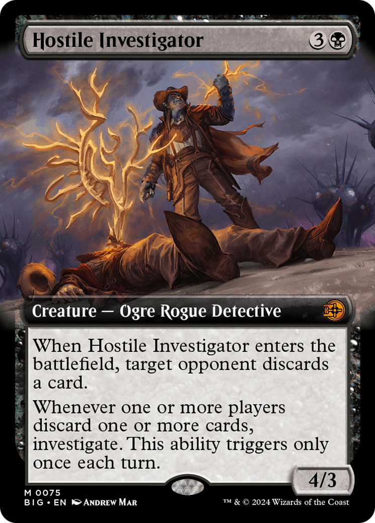 Hostile Investigator (Extended Art) [Outlaws of Thunder Junction: The Big Score] MTG Single Magic: The Gathering    | Red Claw Gaming