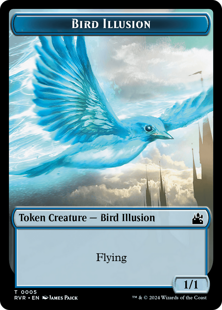 Bird // Bird Illusion Double-Sided Token [Ravnica Remastered Tokens] MTG Single Magic: The Gathering | Red Claw Gaming