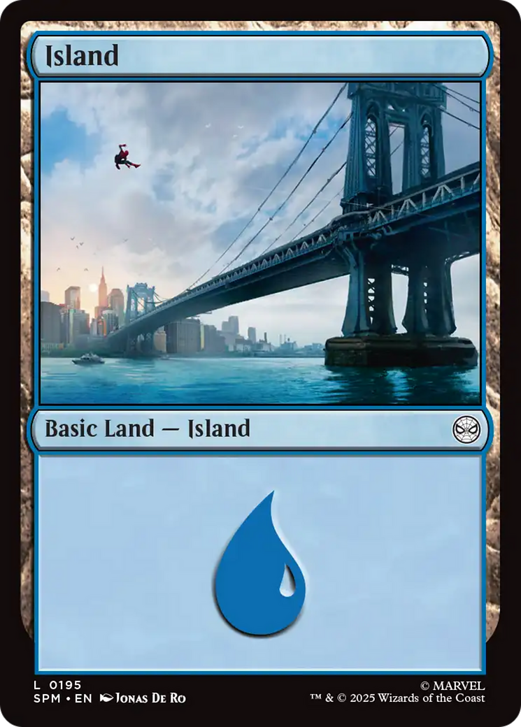 Island (0195) [Marvel's Spider-Man] MTG Single Magic: The Gathering | Red Claw Gaming