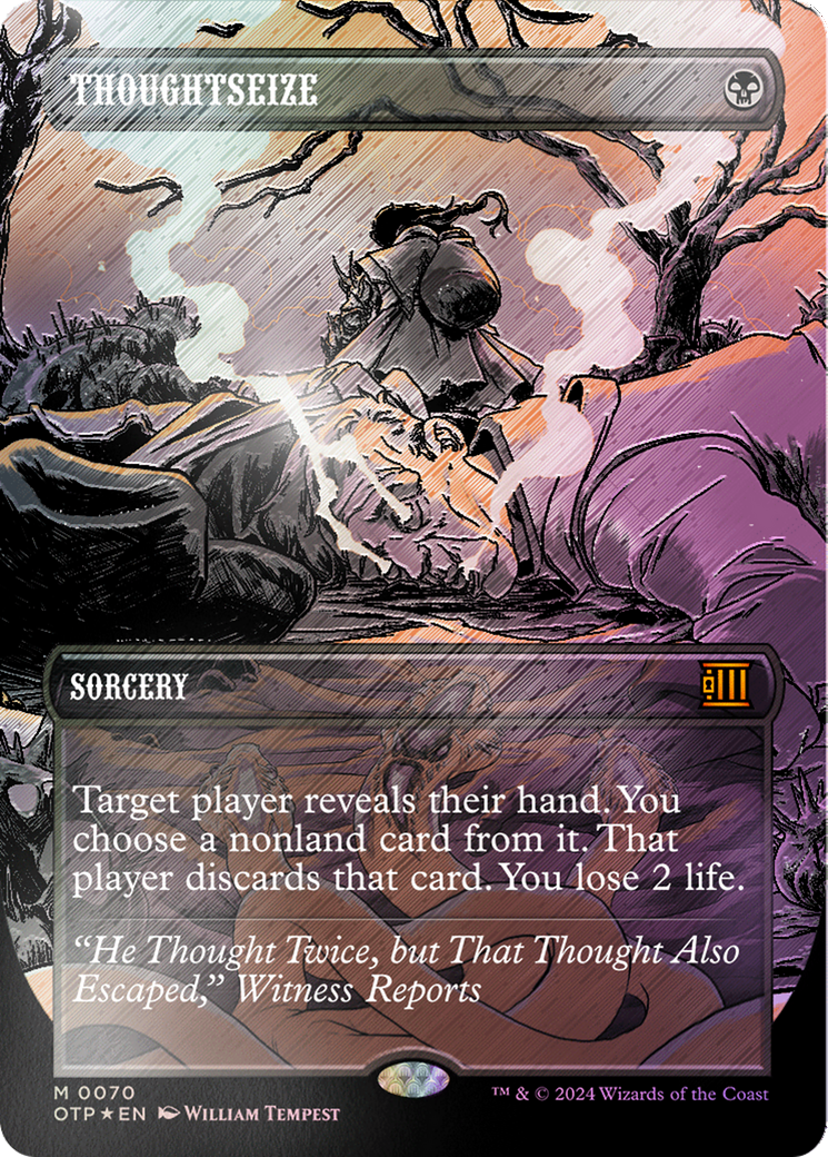 Thoughtseize (Textured Foil) [Outlaws of Thunder Junction: Breaking News] MTG Single Magic: The Gathering | Red Claw Gaming
