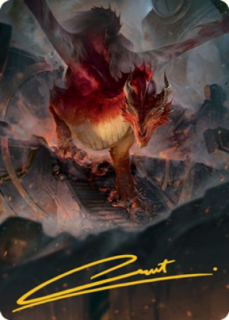 Red Dragon Art Card (Gold-Stamped Signature) [Dungeons & Dragons: Adventures in the Forgotten Realms Art Series] MTG Single Magic: The Gathering | Red Claw Gaming