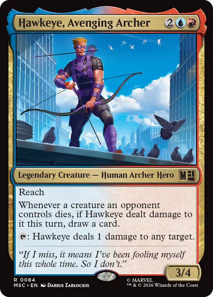 Hawkeye, Avenging Archer (Surge Foil) [Marvel Super Heroes Commander] | Red Claw Gaming