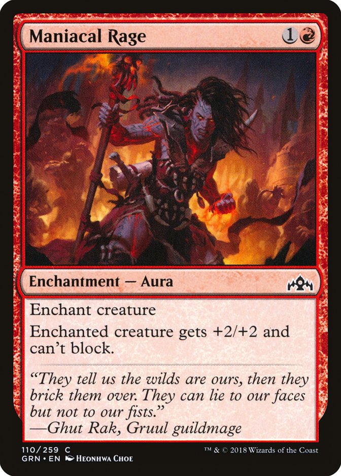 Maniacal Rage [Guilds of Ravnica] MTG Single Magic: The Gathering | Red Claw Gaming