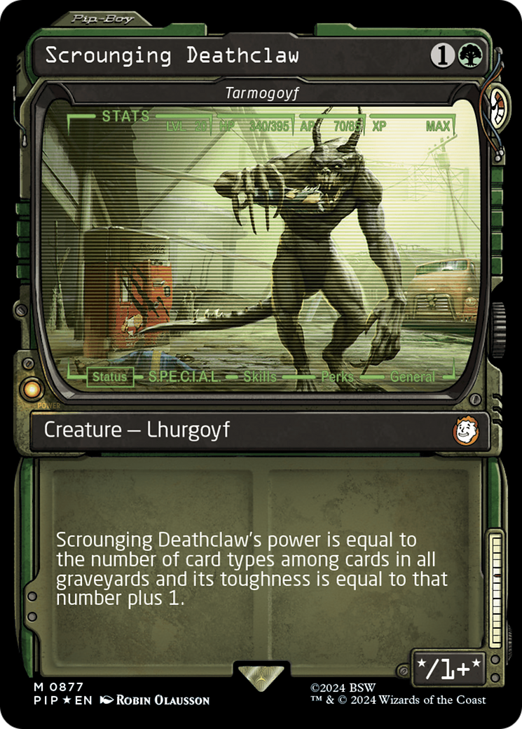 Scrounging Deathclaw - Tarmogoyf (Showcase) (Surge Foil) [Fallout] MTG Single Magic: The Gathering | Red Claw Gaming