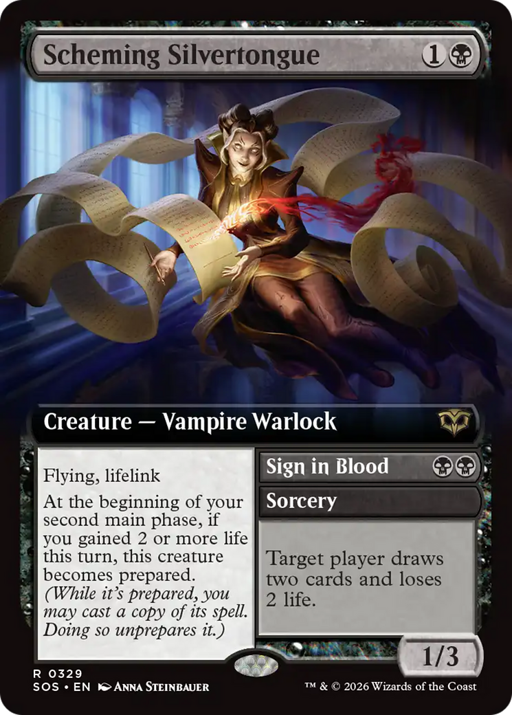 Scheming Silvertongue (Extended Art) [Secrets of Strixhaven] MTG Single Magic: The Gathering | Red Claw Gaming