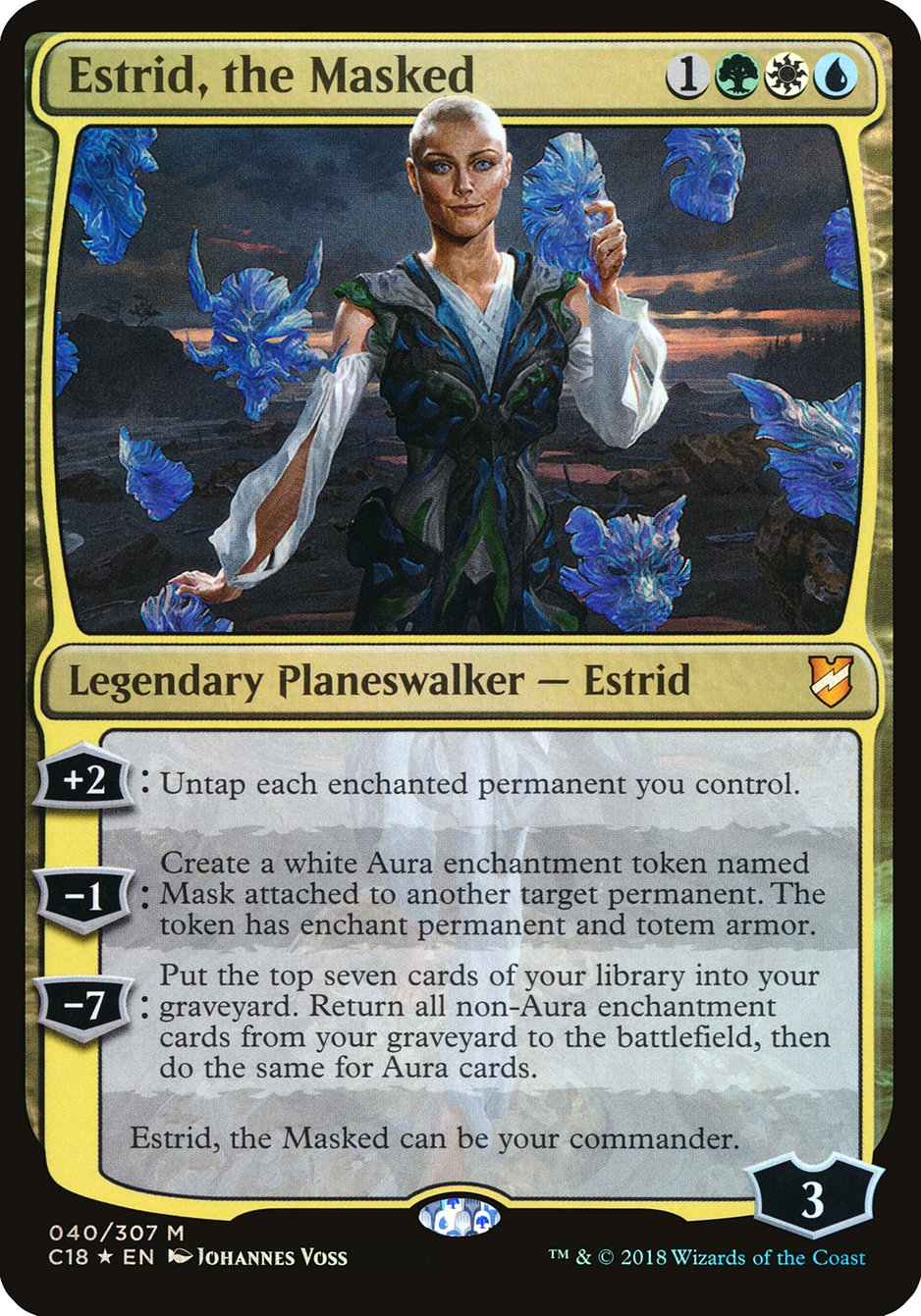 Estrid, the Masked (Oversized) [Commander 2018 Oversized] MTG Single Magic: The Gathering | Red Claw Gaming