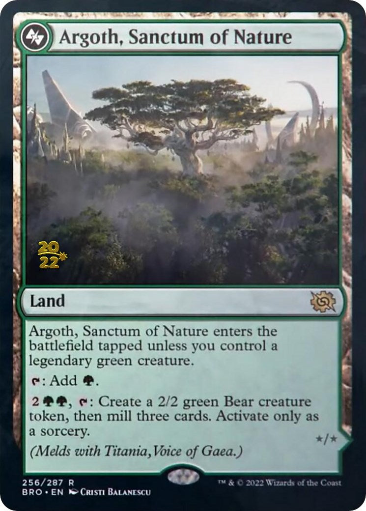 Argoth, Sanctum of Nature [The Brothers' War Prerelease Promos] MTG Single Magic: The Gathering | Red Claw Gaming