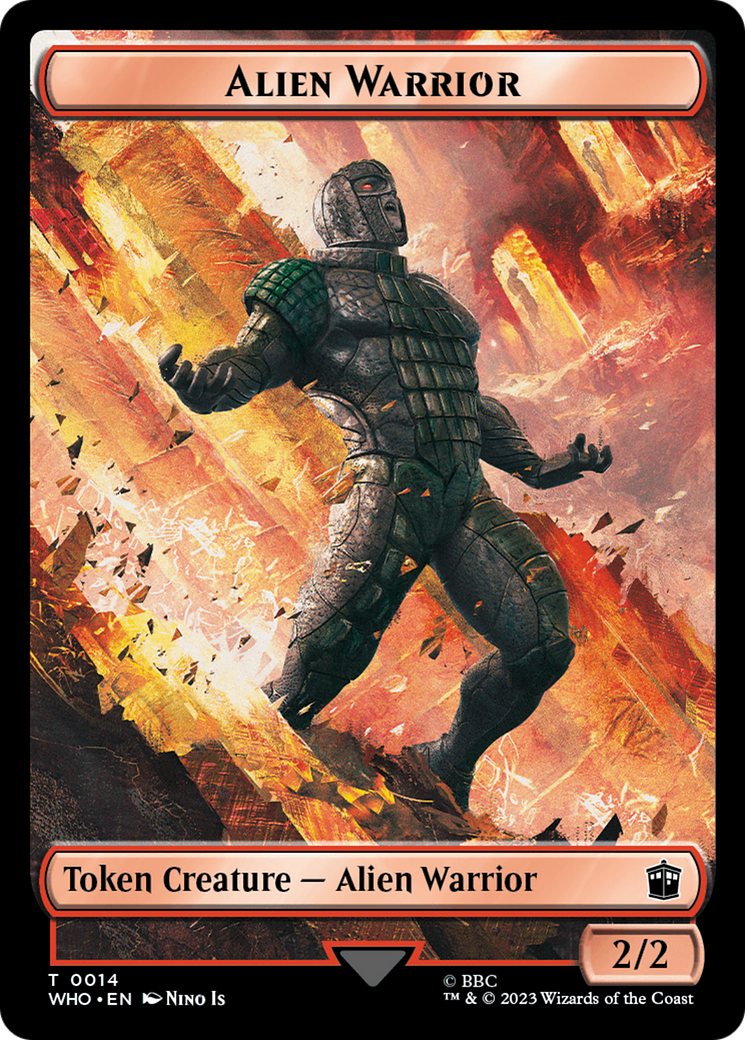 Alien Warrior // Food (0027) Double-Sided Token [Doctor Who Tokens] MTG Single Magic: The Gathering | Red Claw Gaming