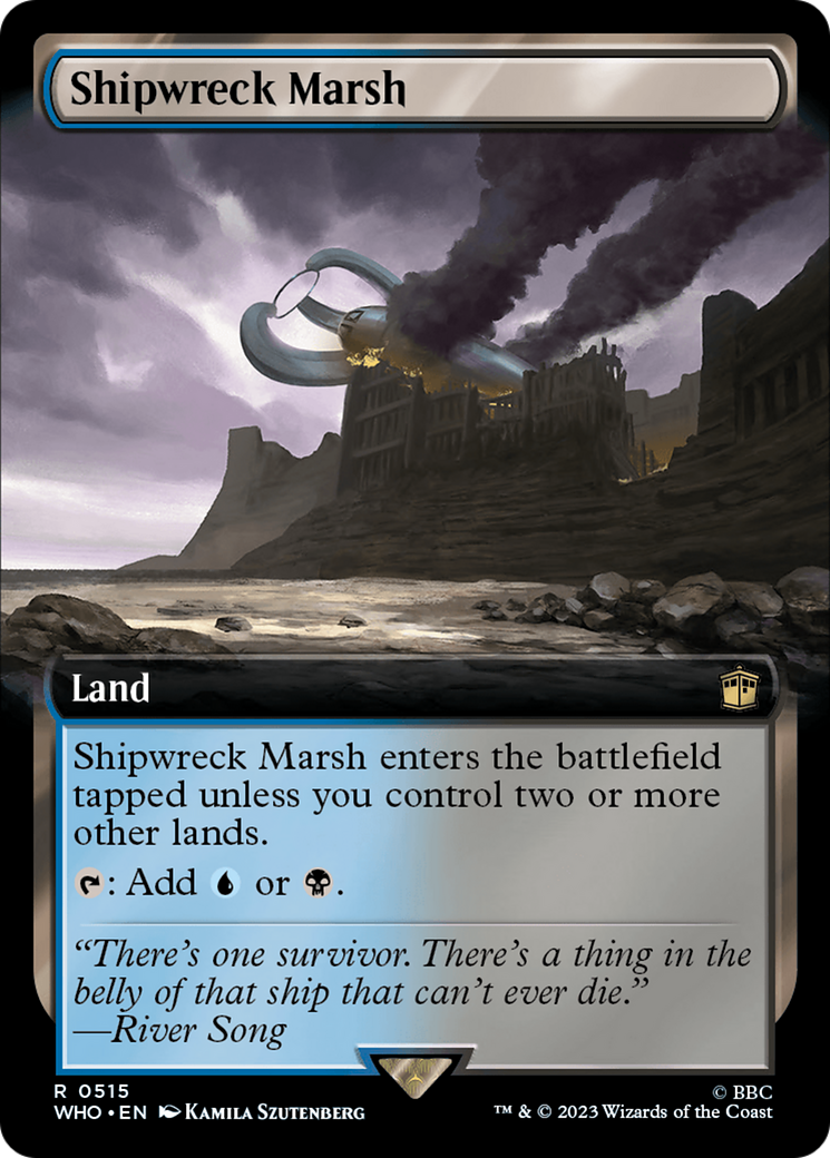 Shipwreck Marsh (Extended Art) [Doctor Who] MTG Single Magic: The Gathering    | Red Claw Gaming