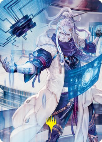 Tameshi, Reality Architect 2 Art Card (Gold-Stamped Signature) [Kamigawa: Neon Dynasty Art Series] MTG Single Magic: The Gathering | Red Claw Gaming