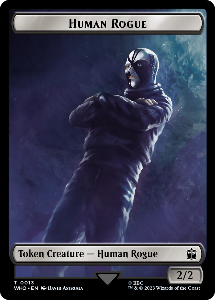 Human Rogue // Beast Double-Sided Token [Doctor Who Tokens] MTG Single Magic: The Gathering | Red Claw Gaming