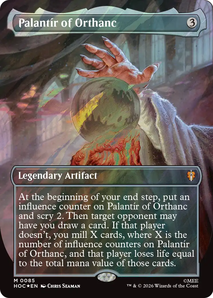 Palantir of Orthanc (Borderless) (Surge Foil) [The Hobbit: Eternal-Legal] | Red Claw Gaming
