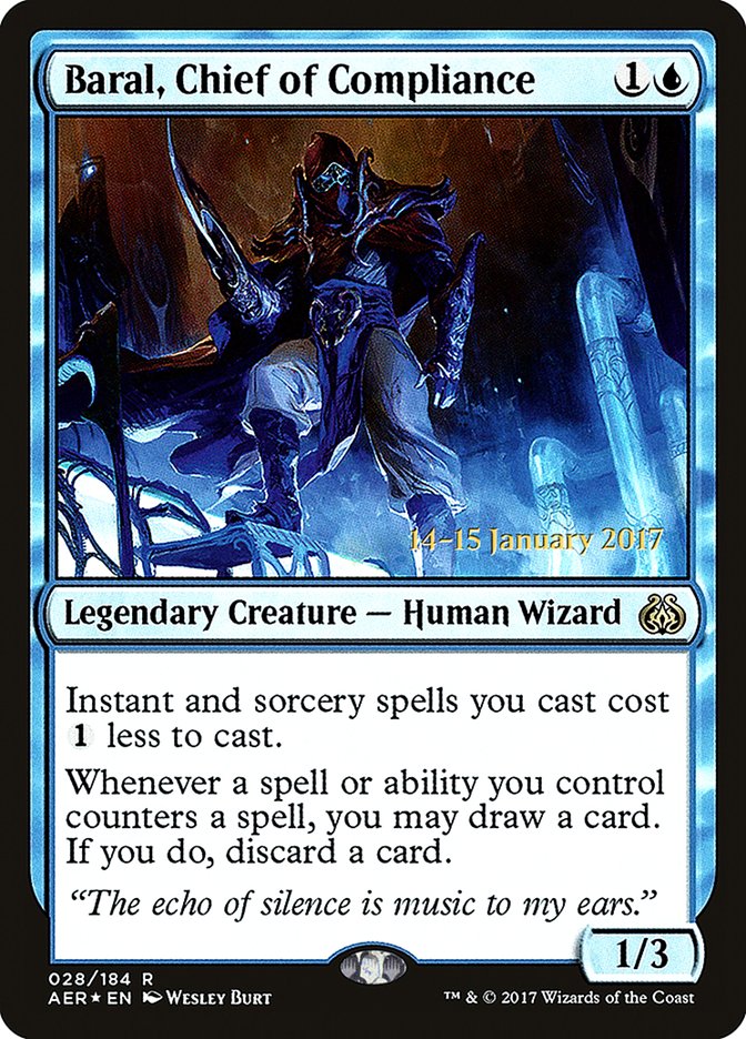 Baral, Chief of Compliance [Aether Revolt Prerelease Promos] MTG Single Magic: The Gathering | Red Claw Gaming