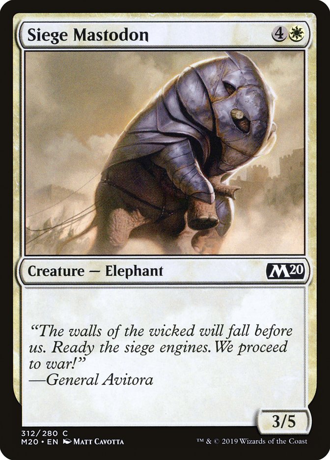 Siege Mastodon [Core Set 2020] MTG Single Magic: The Gathering | Red Claw Gaming