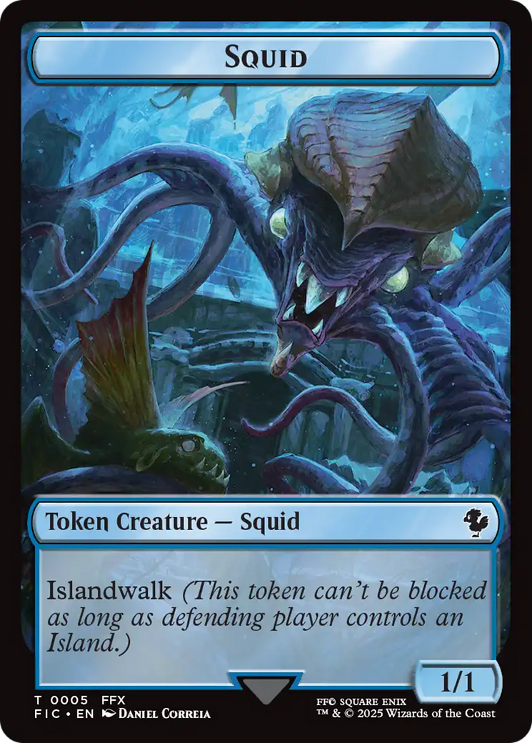 Spirit // Squid Double-Sided Token (Surge Foil) [FINAL FANTASY Commander Tokens] MTG Single Magic: The Gathering | Red Claw Gaming