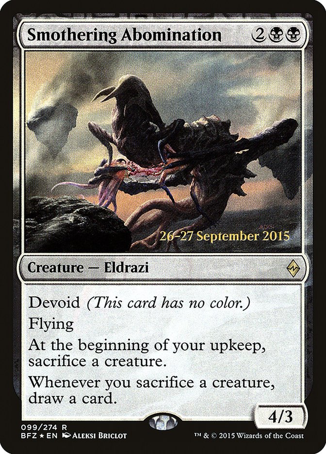 Smothering Abomination [Battle for Zendikar Prerelease Promos] MTG Single Magic: The Gathering | Red Claw Gaming