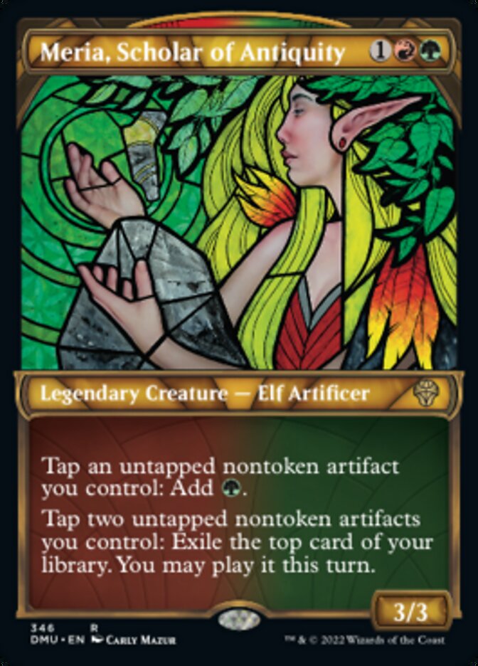 Meria, Scholar of Antiquity (Showcase Textured) [Dominaria United] MTG Single Magic: The Gathering | Red Claw Gaming
