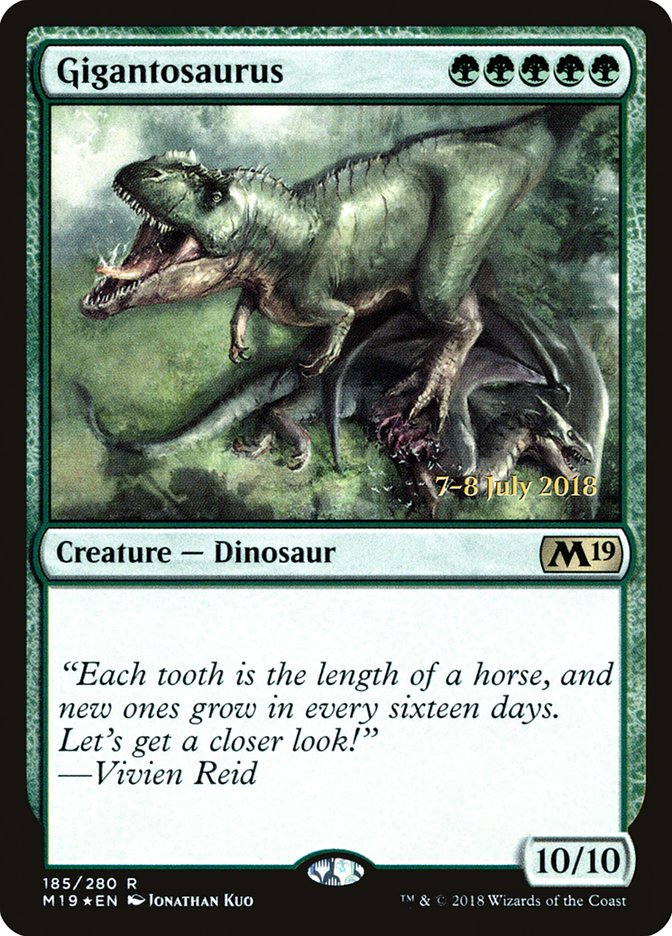 Gigantosaurus [Core Set 2019 Prerelease Promos] MTG Single Magic: The Gathering | Red Claw Gaming