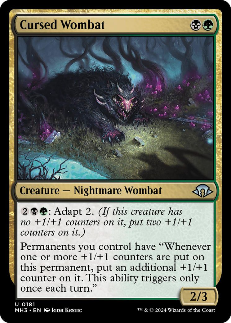 Cursed Wombat [Modern Horizons 3] MTG Single Magic: The Gathering    | Red Claw Gaming