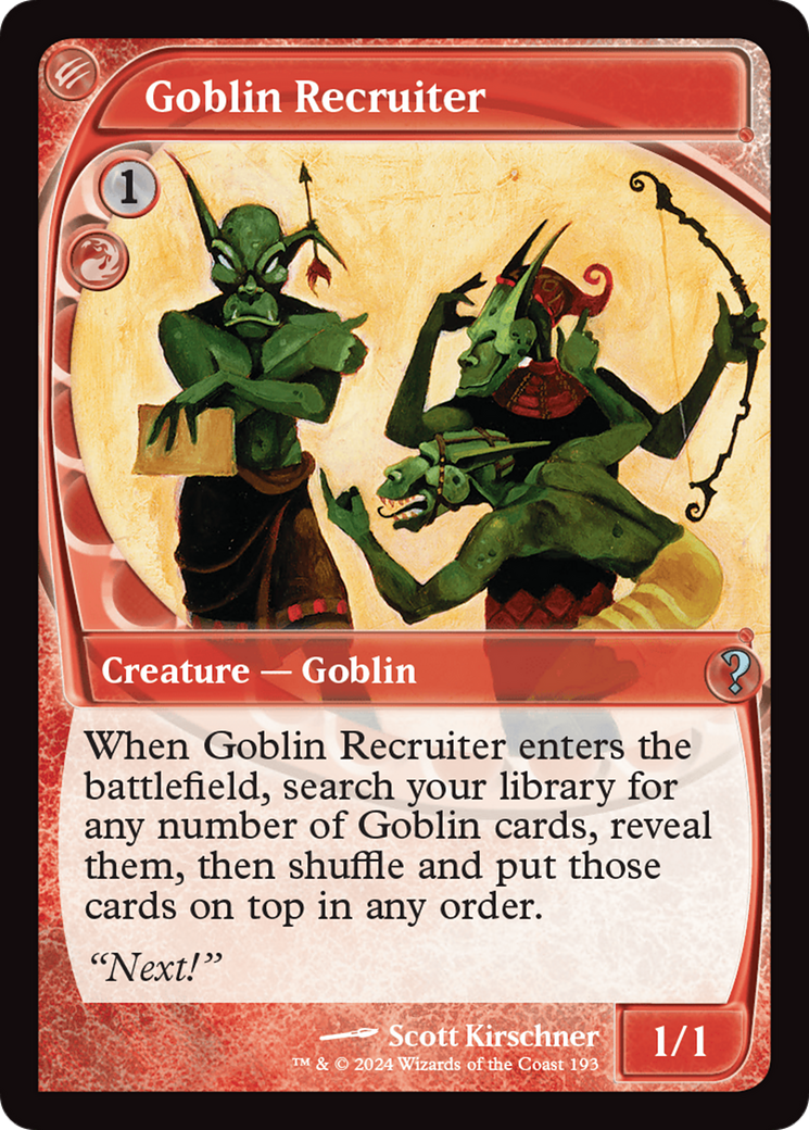 Goblin Recruiter (Future Sight) [Mystery Booster 2] MTG Single Magic: The Gathering | Red Claw Gaming