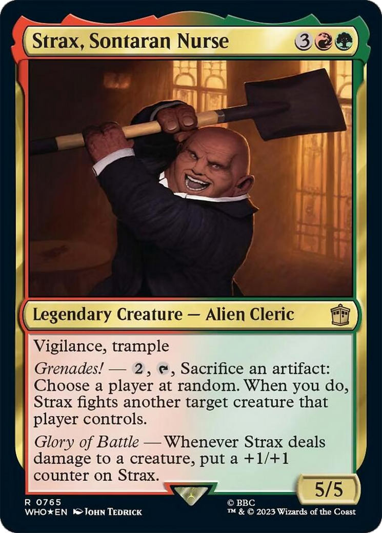 Strax, Sontaran Nurse (Surge Foil) [Doctor Who] MTG Single Magic: The Gathering | Red Claw Gaming