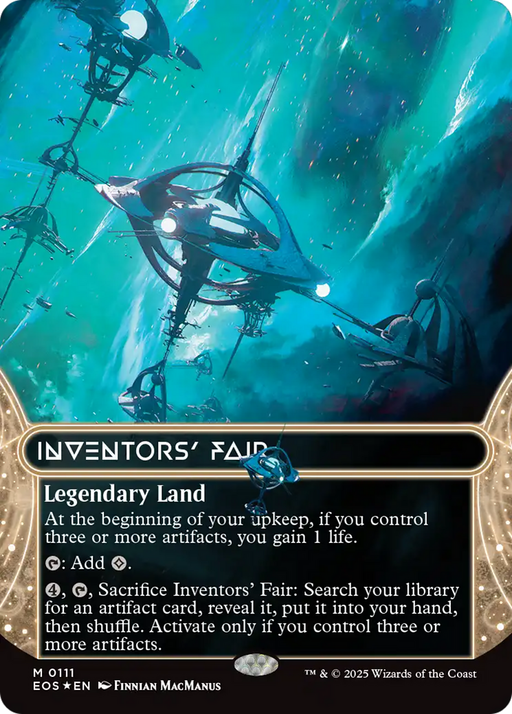 Inventors' Fair (0111) (Borderless) (Galaxy Foil) [Edge of Eternities: Stellar Sights] MTG Single Magic: The Gathering | Red Claw Gaming
