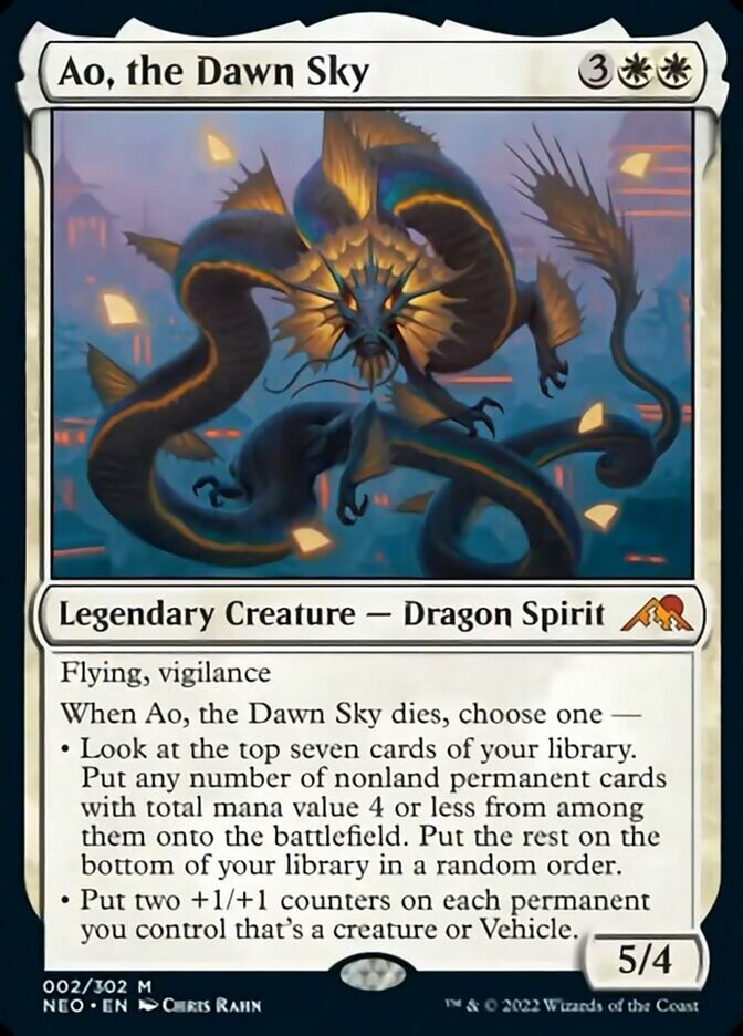 Ao, the Dawn Sky [Kamigawa: Neon Dynasty] MTG Single Magic: The Gathering    | Red Claw Gaming