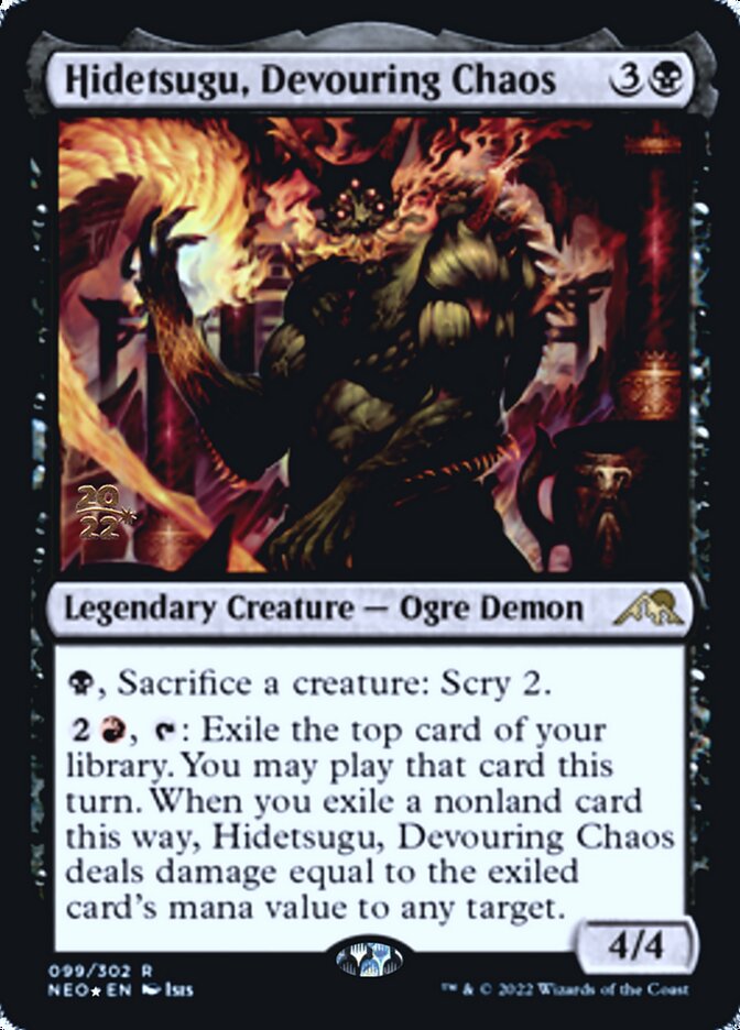 Hidetsugu, Devouring Chaos [Kamigawa: Neon Dynasty Prerelease Promos] MTG Single Magic: The Gathering | Red Claw Gaming