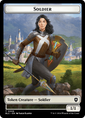 Human // Soldier Double-Sided Token [Bloomburrow Commander Tokens] MTG Single Magic: The Gathering | Red Claw Gaming