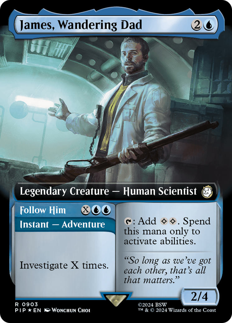 James, Wandering Dad // Follow Him (Extended Art) (Surge Foil) [Fallout] MTG Single Magic: The Gathering | Red Claw Gaming
