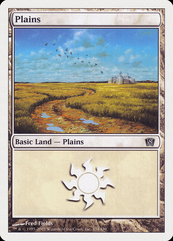 Plains (334) [Eighth Edition] MTG Single Magic: The Gathering | Red Claw Gaming