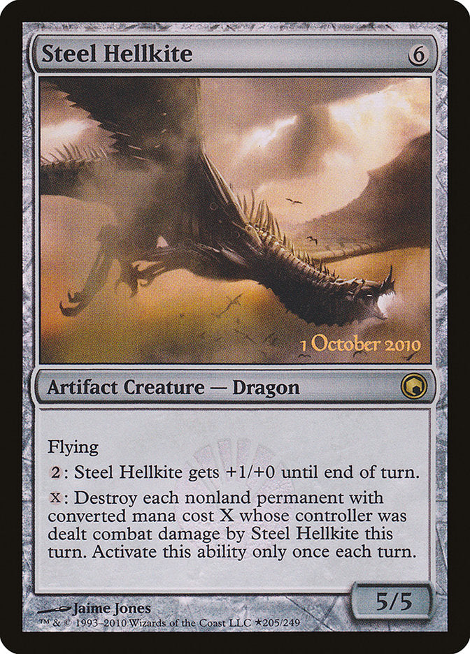 Steel Hellkite [Scars of Mirrodin Prerelease Promos] MTG Single Magic: The Gathering | Red Claw Gaming