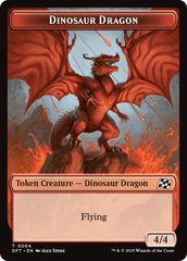 Dinosaur Dragon // Treasure Double-Sided Token [Aetherdrift Tokens] MTG Single Magic: The Gathering | Red Claw Gaming