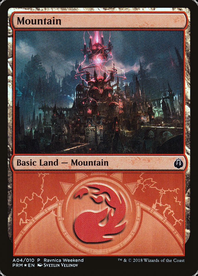 Mountain (A04) [Ravnica Allegiance Ravnica Weekend] MTG Single Magic: The Gathering | Red Claw Gaming