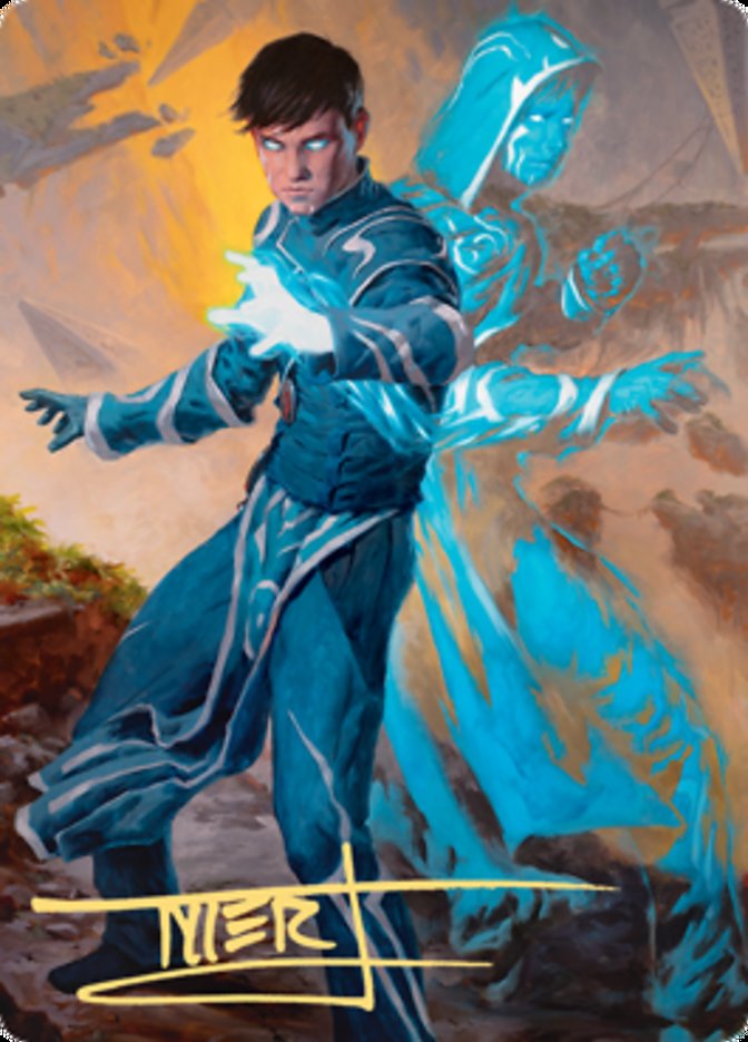 Jace, Mirror Mage 1 Art Card (Gold-Stamped Signature) [Zendikar Rising Art Series] MTG Single Magic: The Gathering | Red Claw Gaming