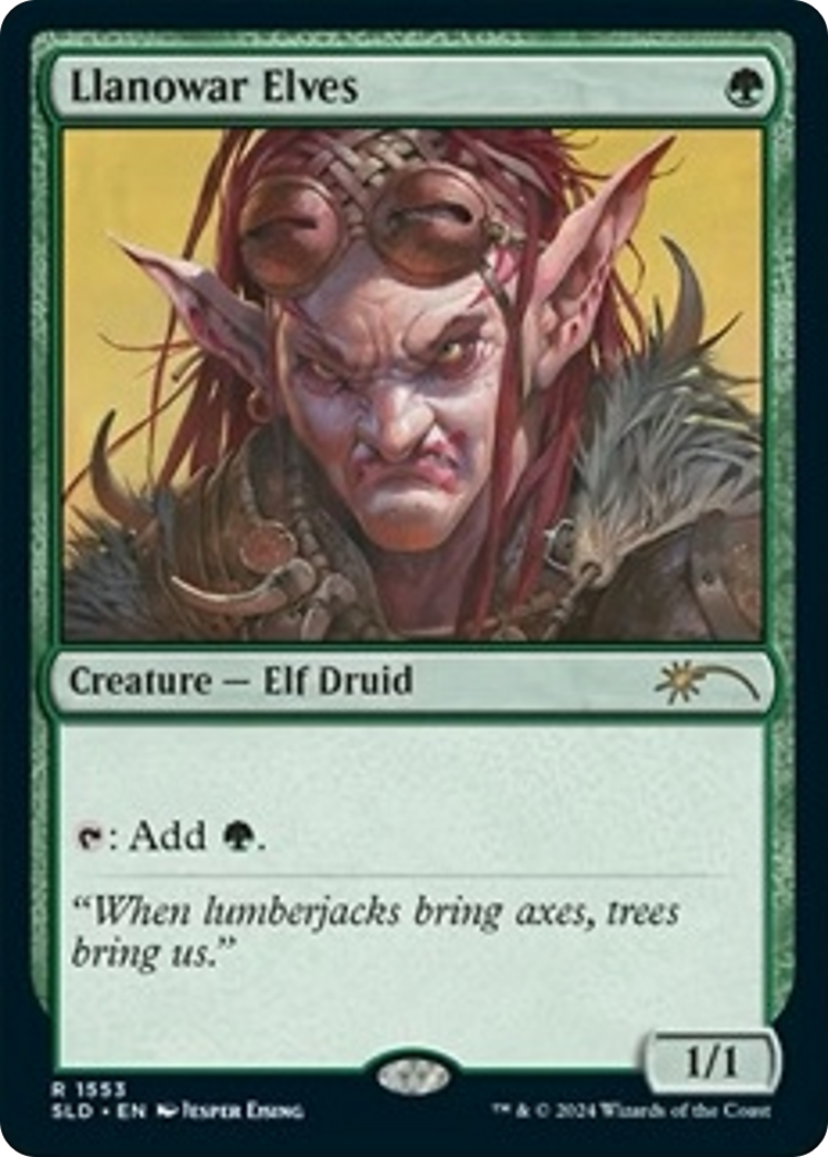 Llanowar Elves (1553) (Rainbow Foil) [Secret Lair Drop Series] MTG Single Magic: The Gathering | Red Claw Gaming